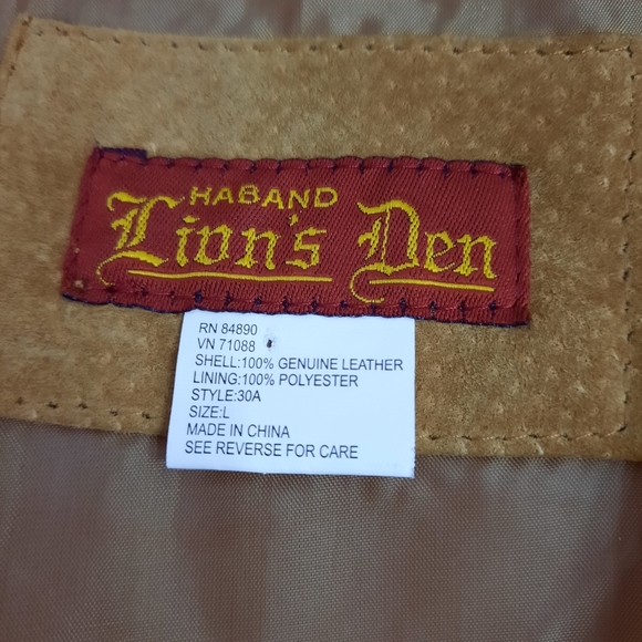 Haband Lion's Den 100% Genuine Leather Brown Men's Jacket Coat Size L Style 30A - Picture 12 of 14